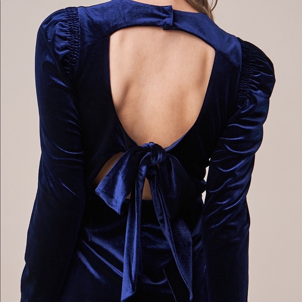 Open back velvet dress